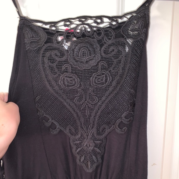 Black minidress with lace front and ties on side - Picture 6 of 7